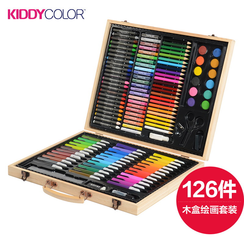 Kids Wooden Box Painting Set-126 pcs