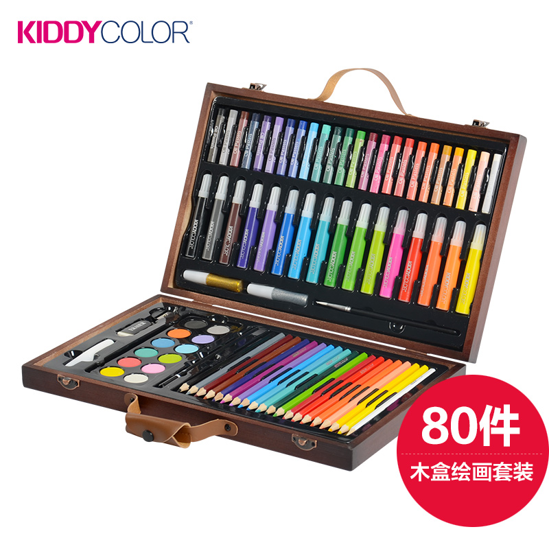 Kids Wooden Box Painting Set-80 pcs