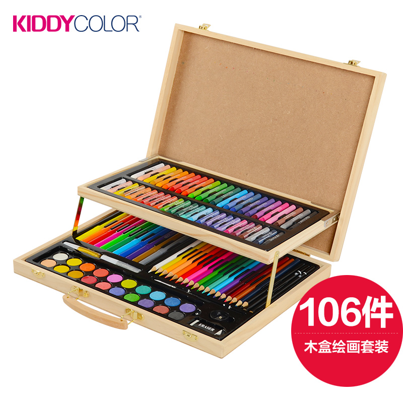 Kids Wooden Box Painting Set-106 pcs